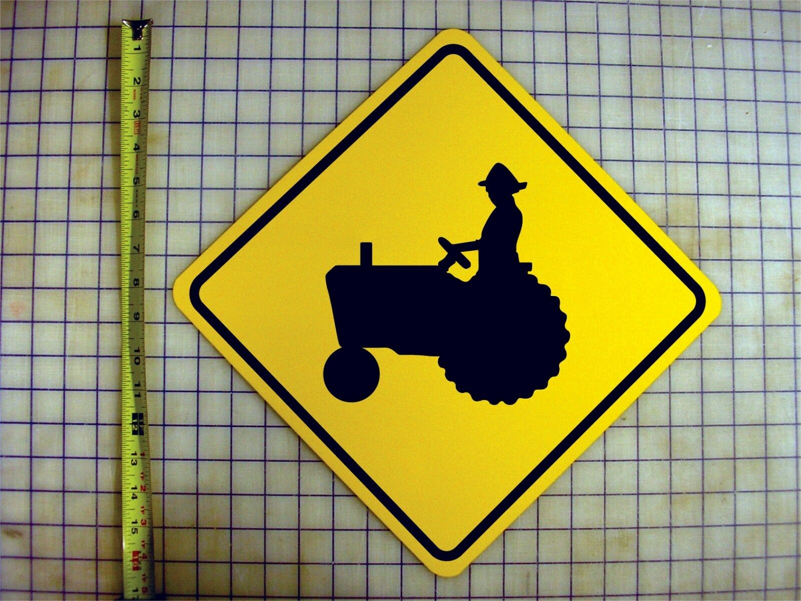 Tractor Crossing Yellow Aluminum Sign