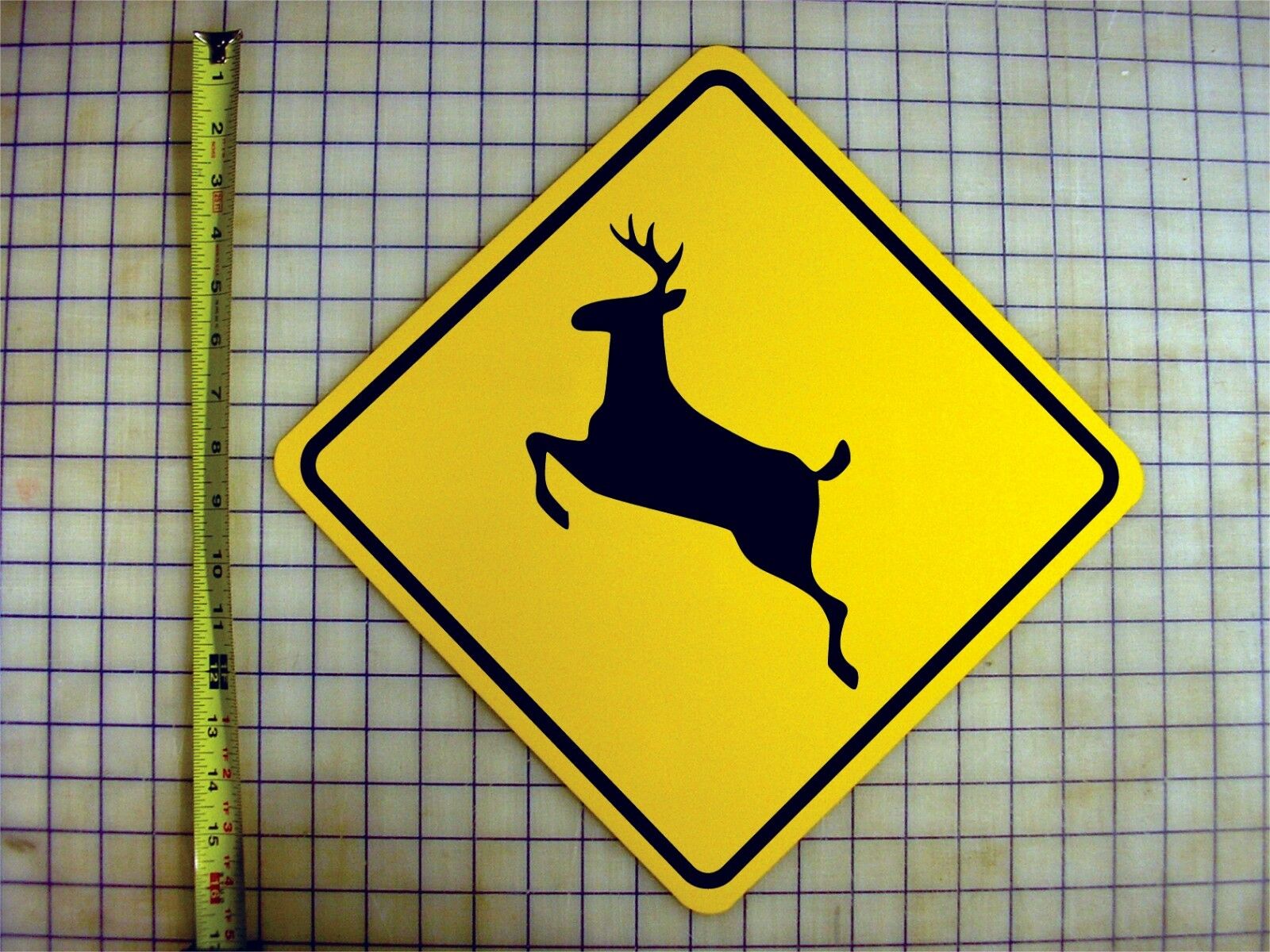 Deer Crossing Yellow Aluminum Sign