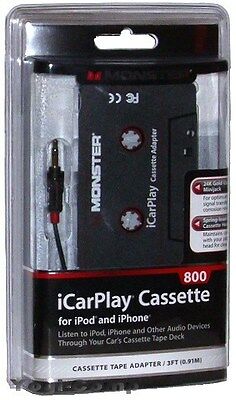 Monster Icarplay 800 Cassette Tape Car Adapter For Ipod Mp3 & Iphone