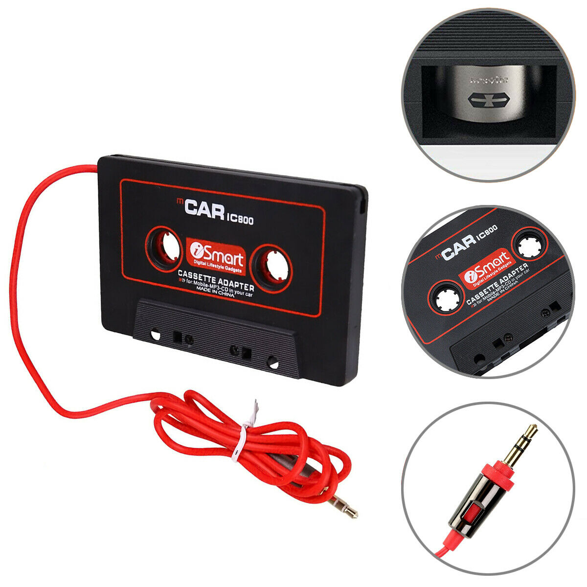 Audio Aux Car Cassette Tape Adapter Converter 3.5mm For Iphone Ipod Mp3 Android